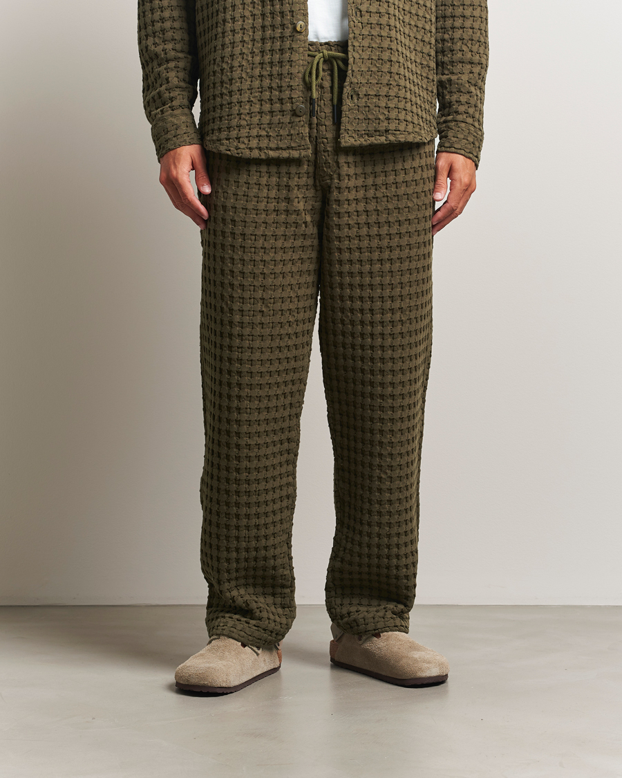 Heren | Broeken | OAS | Turtle Ayora Waffle Pants Dark Green