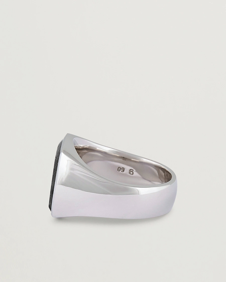 Heren | Sieraden | Tom Wood | Cushion Black Larvikite Ring Black Larvikite