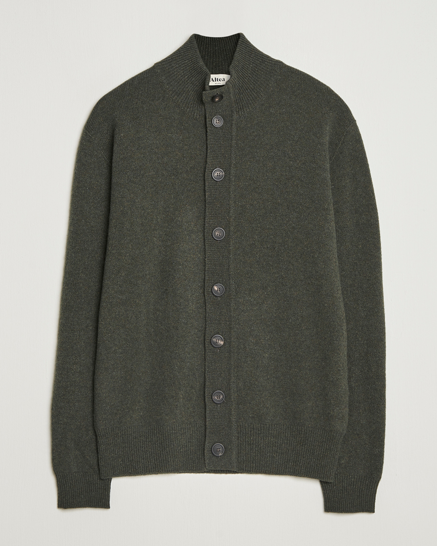 Heren | Truien | Altea | Shetland Cardigan Dark Green