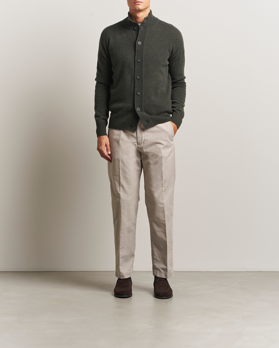 Heren | Truien | Altea | Shetland Cardigan Dark Green