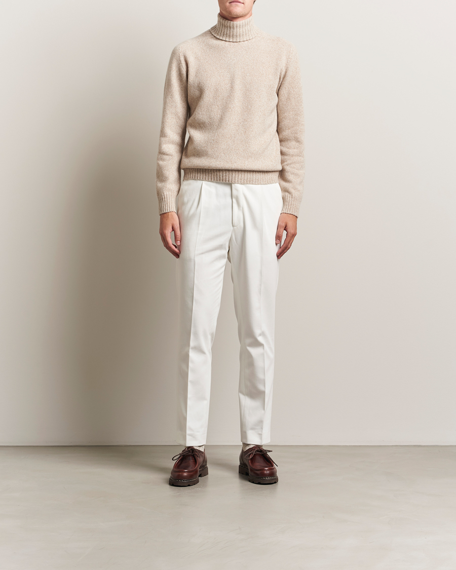 Heren | Truien | Altea | Wool/Cashmere Rollneck Beige Melange