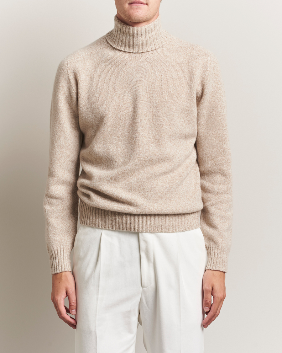Heren | Truien | Altea | Wool/Cashmere Rollneck Beige Melange