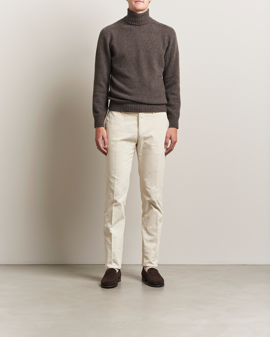 Heren | Truien | Altea | Wool/Cashmere Rollneck Dark Brown Melange