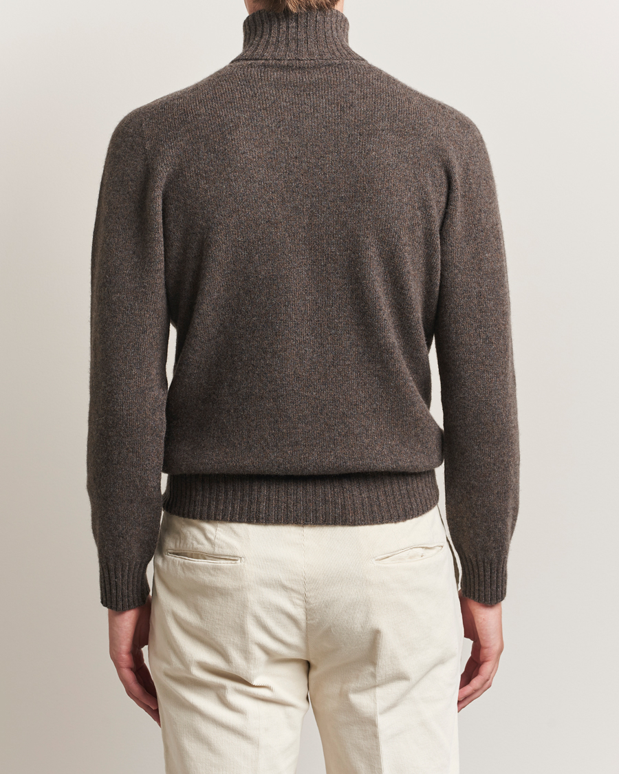 Heren | Truien | Altea | Wool/Cashmere Rollneck Dark Brown Melange