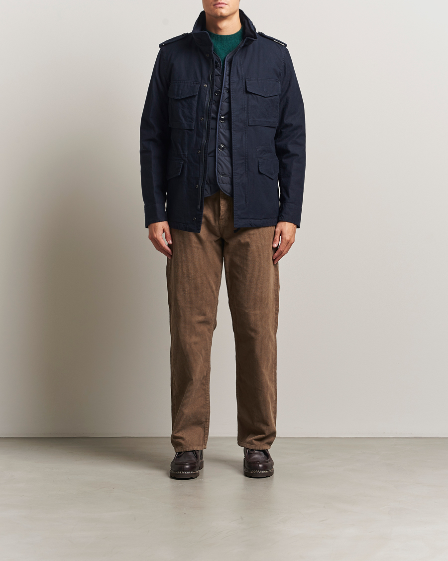 Heren | Jassen | Aspesi | Lined Cotton Field Jacket Navy
