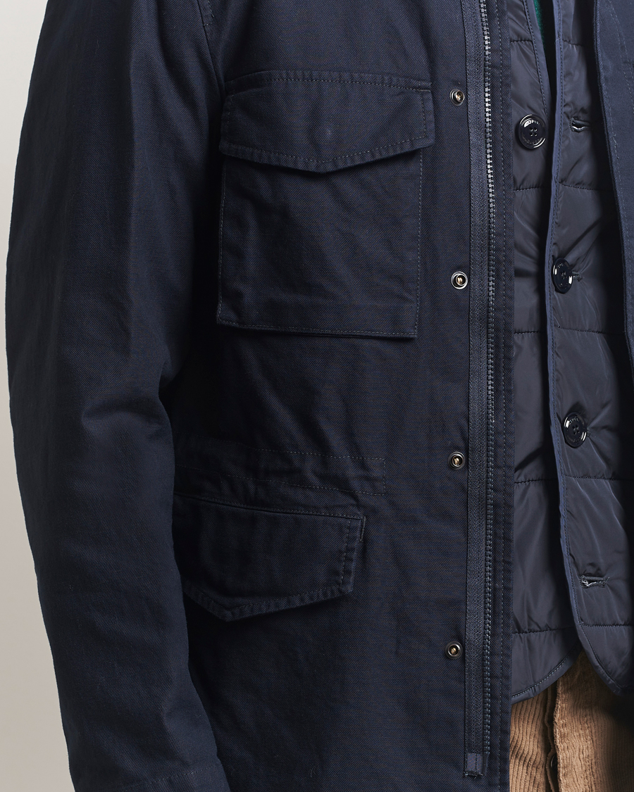 Heren | Jassen | Aspesi | Lined Cotton Field Jacket Navy