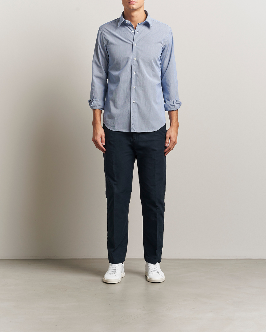 Heren | Overhemden | Aspesi | Striped Poplin Shirt Light Blue