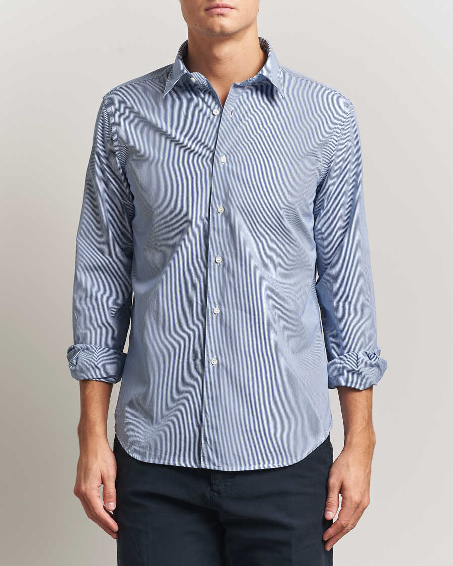 Heren | Overhemden | Aspesi | Striped Poplin Shirt Light Blue