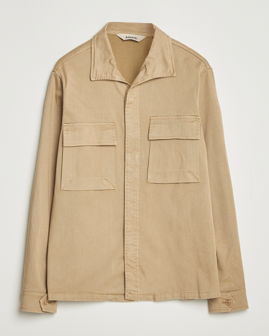 Heren | Overhemden | Aspesi | Twill Cotton Overshirt Beige