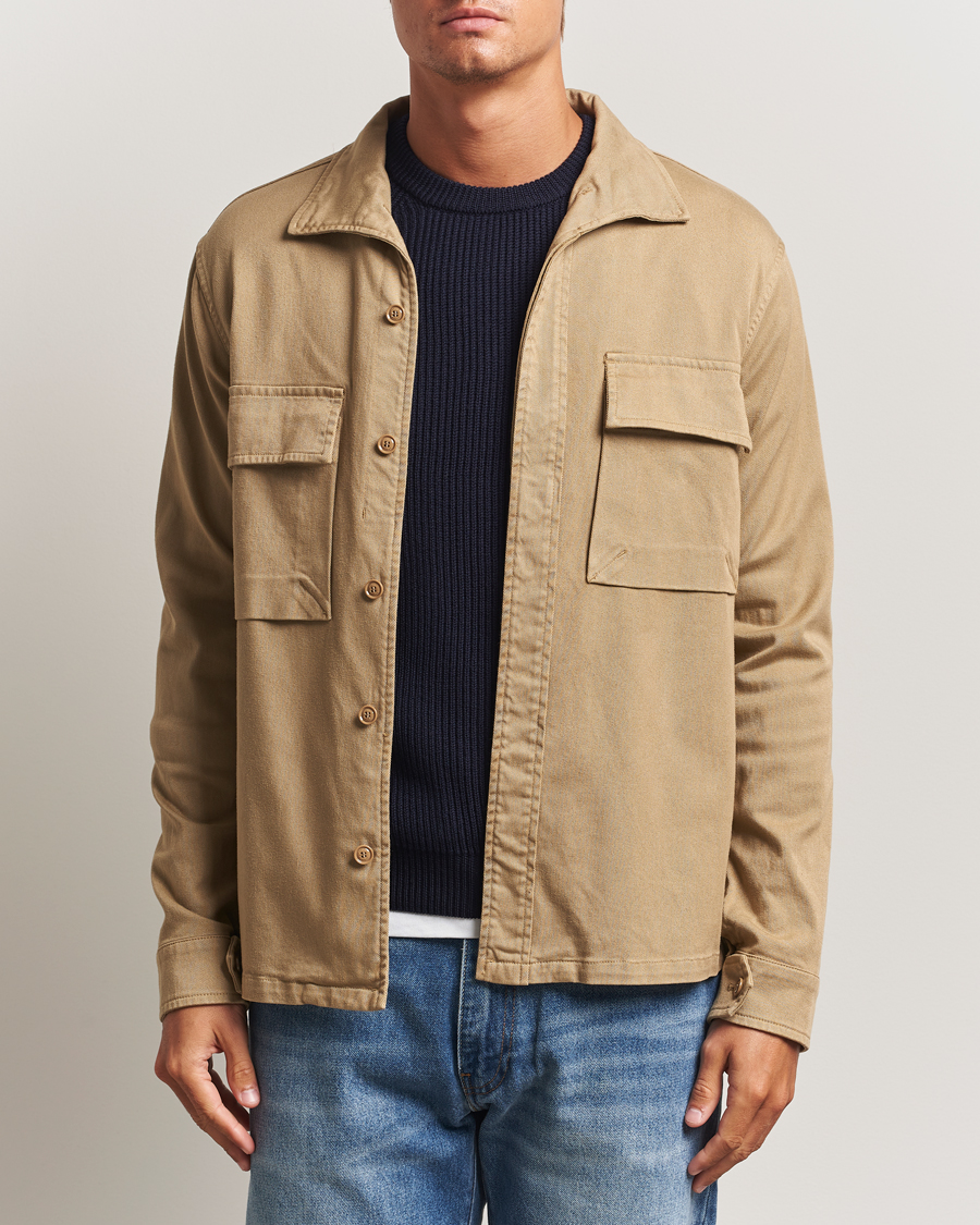 Heren | Overhemden | Aspesi | Twill Cotton Overshirt Beige