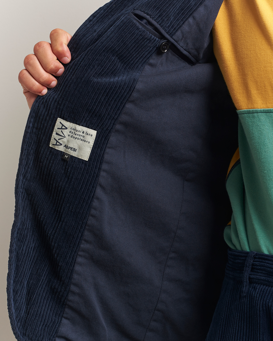 Heren | Blazers | Aspesi | Corduroy Blazer Navy
