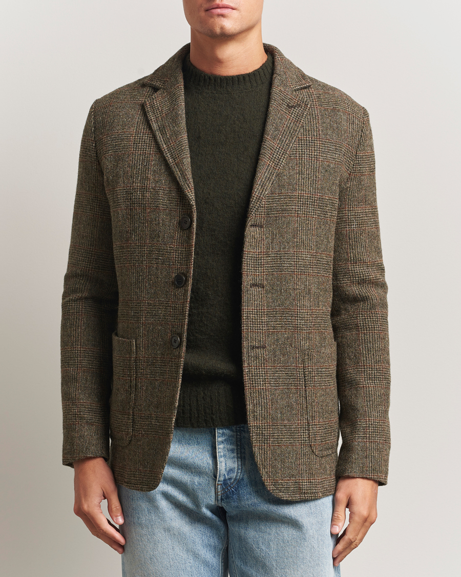 Heren | Blazers | Aspesi | Harris Tweed Blazer Brown Check