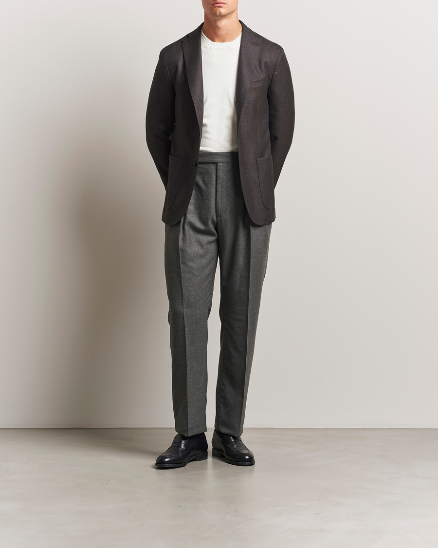 Heren | Blazers | Boglioli | K Jacket Wool Hopsack Blazer Dark Brown
