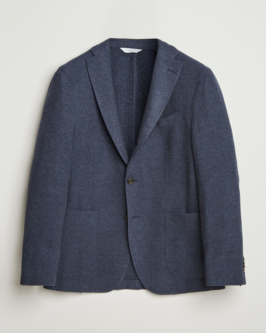 Heren | Blazers | Boglioli | K Jacket Cashmere/Wool Twill Blazer Dark Blue
