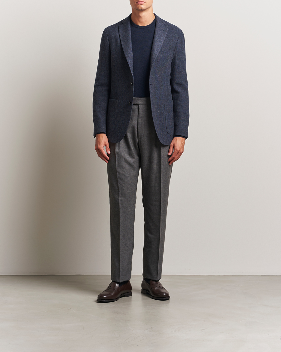 Heren | Blazers | Boglioli | K Jacket Cashmere/Wool Twill Blazer Dark Blue