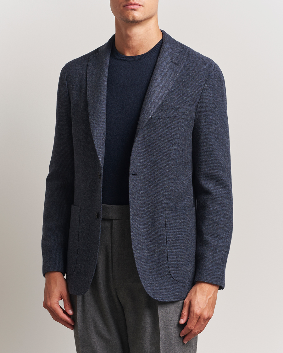 Heren | Blazers | Boglioli | K Jacket Cashmere/Wool Twill Blazer Dark Blue