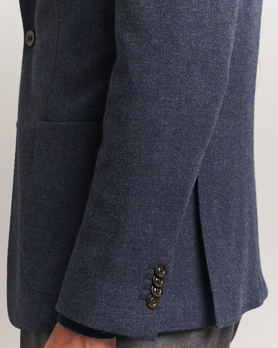 Heren | Blazers | Boglioli | K Jacket Cashmere/Wool Twill Blazer Dark Blue