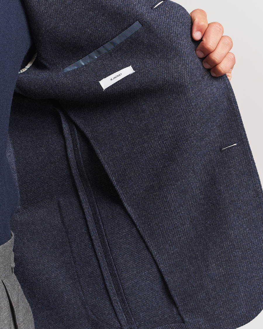 Heren | Blazers | Boglioli | K Jacket Cashmere/Wool Twill Blazer Dark Blue