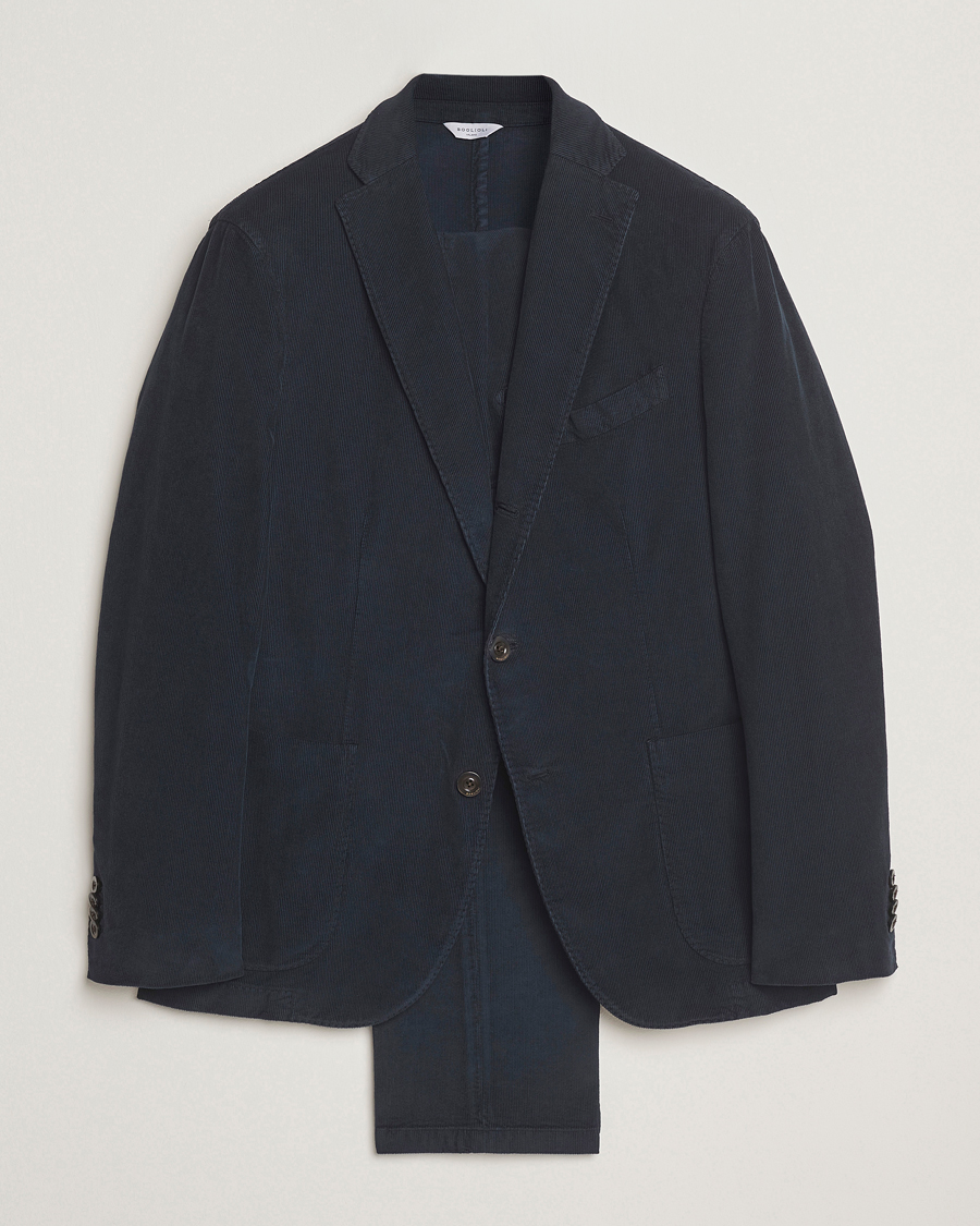 Heren | Pakken | Boglioli | K Jacket Baby Corduroy Suit Navy