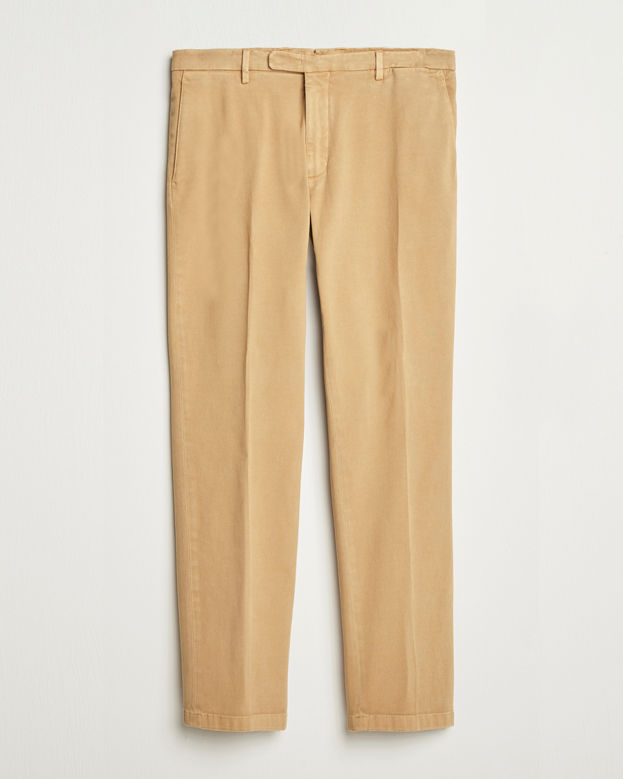 Heren | Broeken | Boglioli | Cotton Twill Trousers Beige