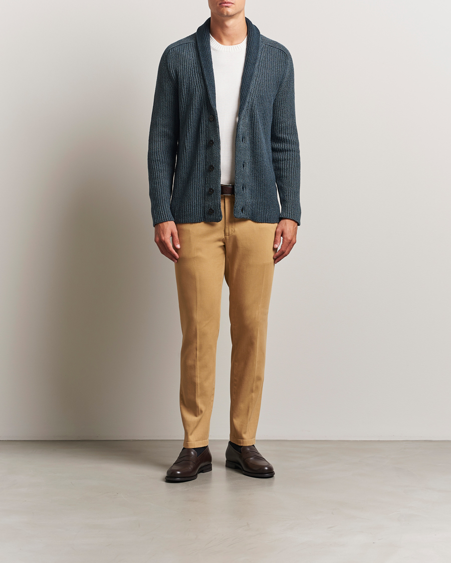 Heren | Broeken | Boglioli | Cotton Twill Trousers Beige