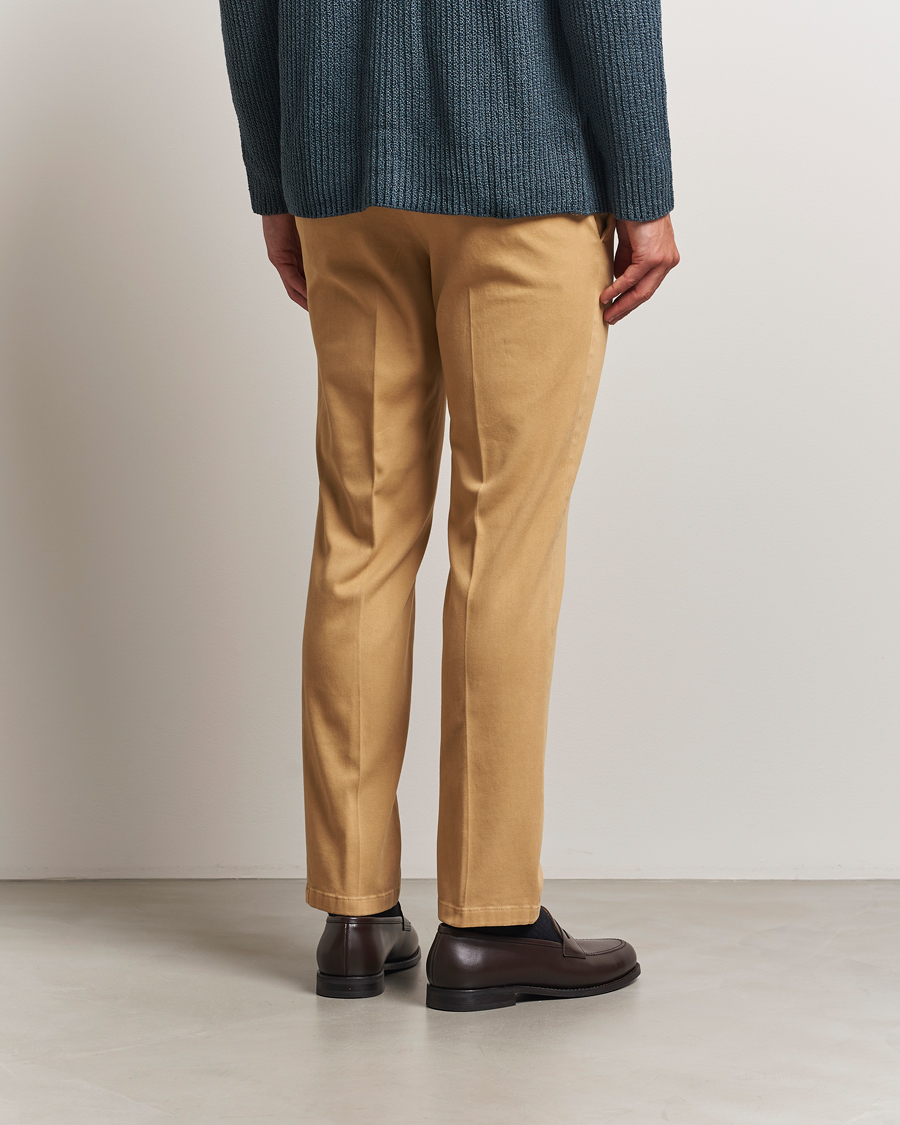 Heren | Broeken | Boglioli | Cotton Twill Trousers Beige