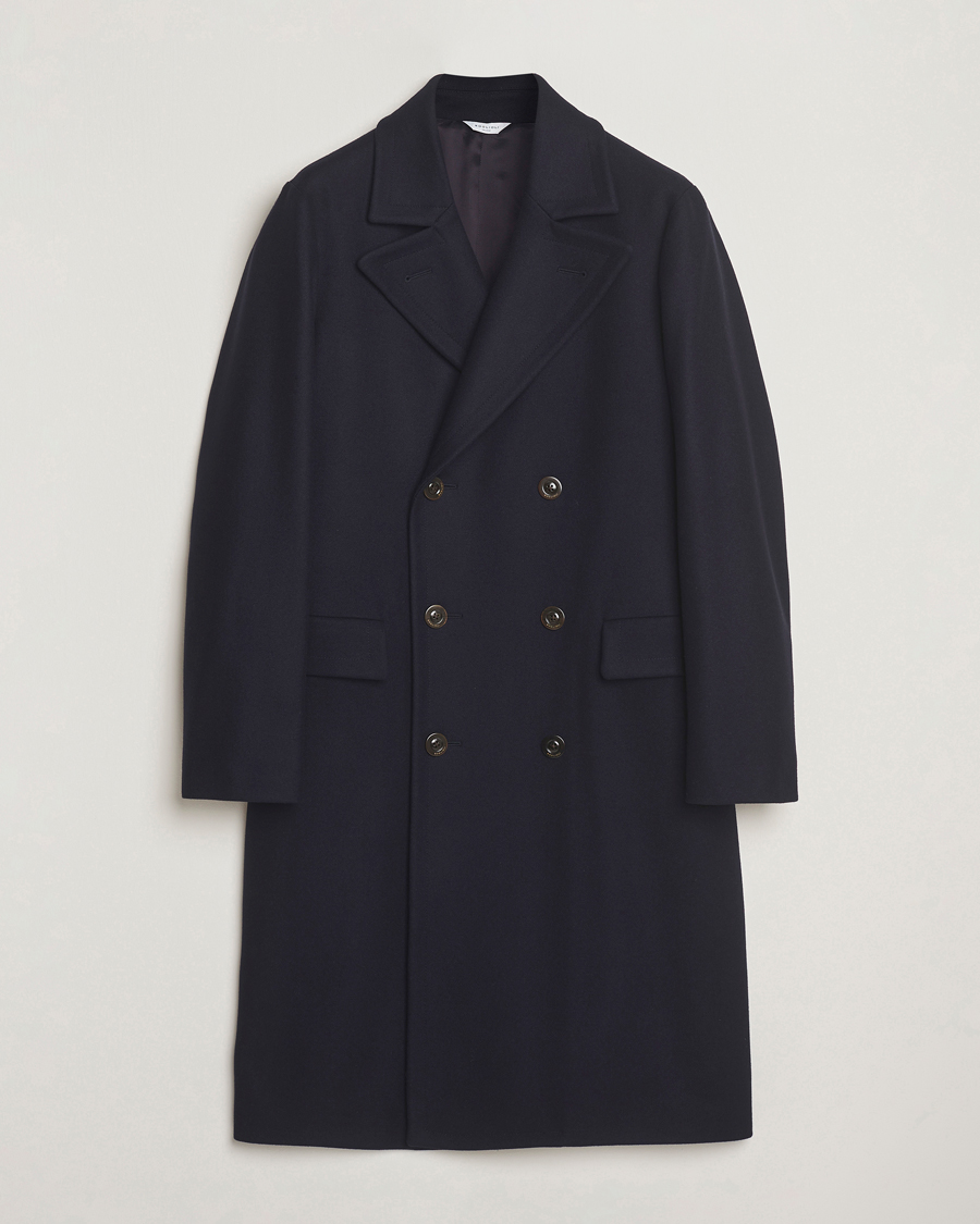 Heren | Jassen | Boglioli | Double Breasted Wool Coat Navy