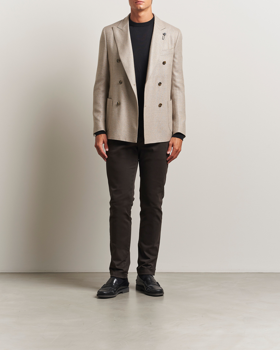 Heren | Broeken | Briglia 1949 | Slim Fit Cotton Stretch Chino Dark Brown