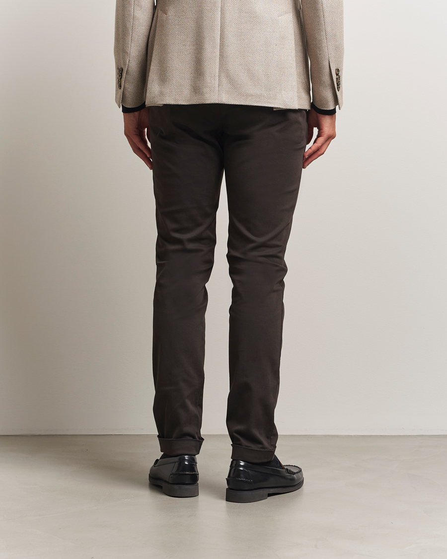 Heren | Broeken | Briglia 1949 | Slim Fit Cotton Stretch Chino Dark Brown