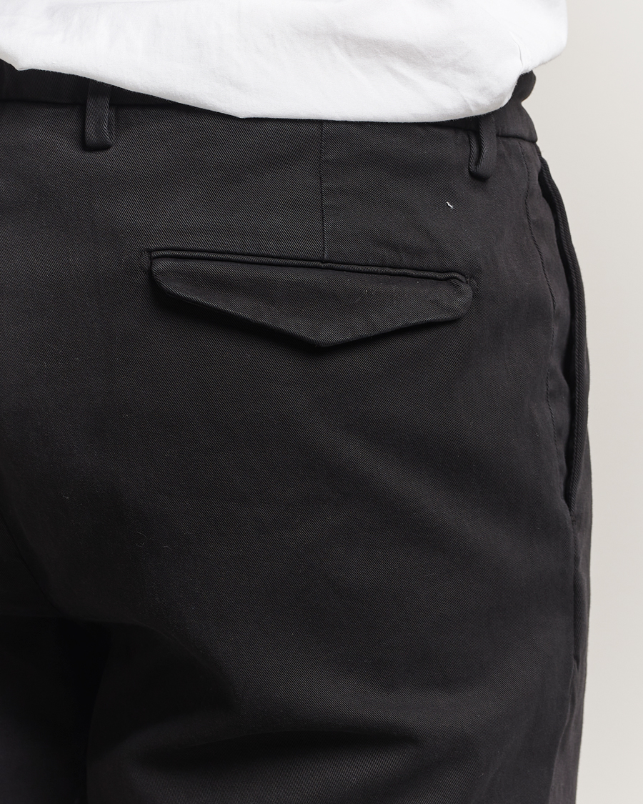 Heren | Broeken | Briglia 1949 | Easy Fit Pleated Cotton Stretch Chino Black