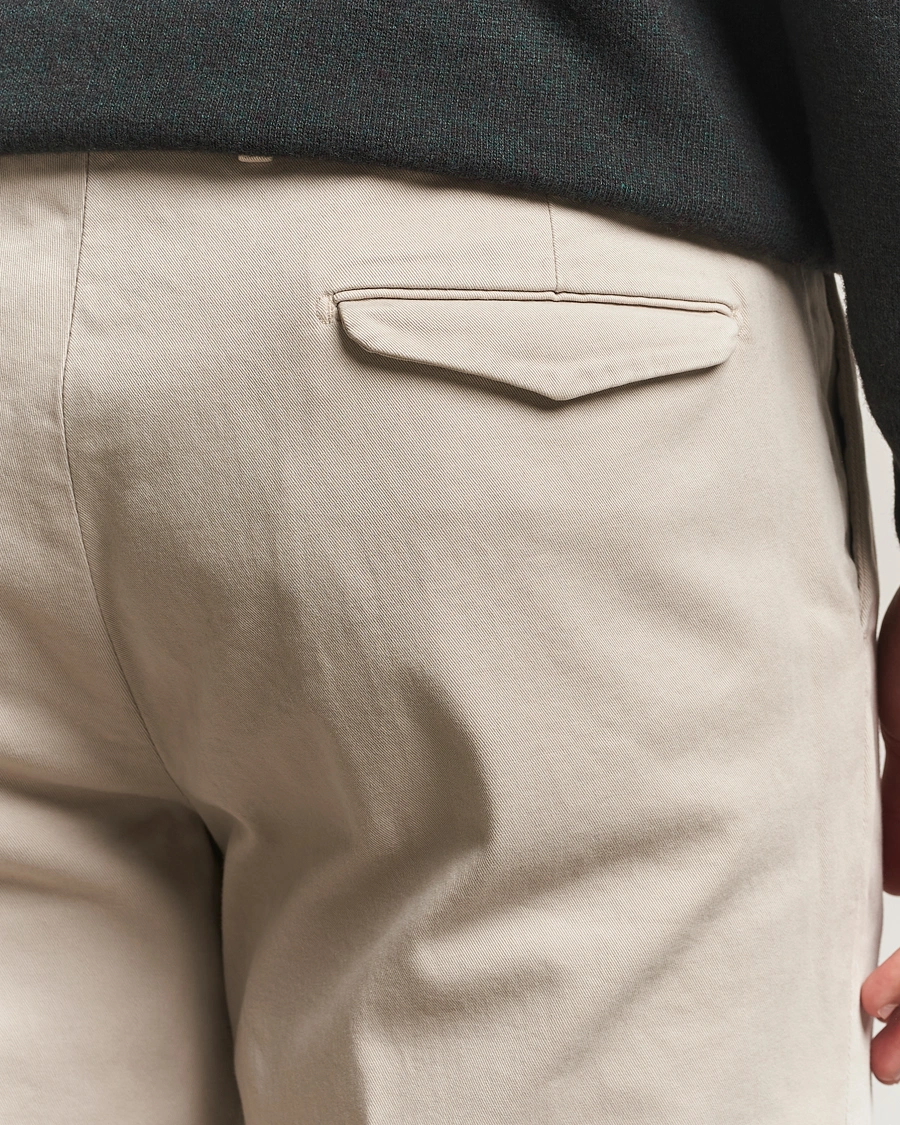 Heren | Broeken | Briglia 1949 | Easy Fit Pleated Cotton Stretch Chino Beige