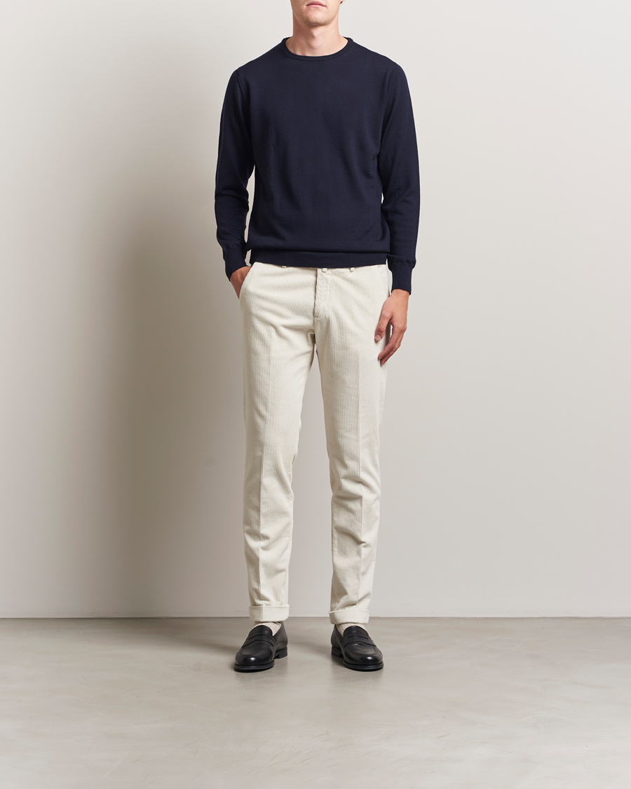 Heren | Broeken | Briglia 1949 | Slim Fit Corduroy Trousers Off White