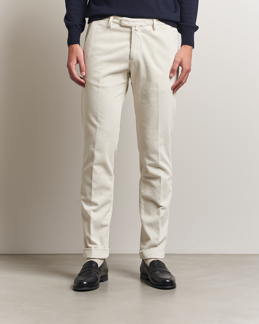 Heren | Broeken | Briglia 1949 | Slim Fit Corduroy Trousers Off White