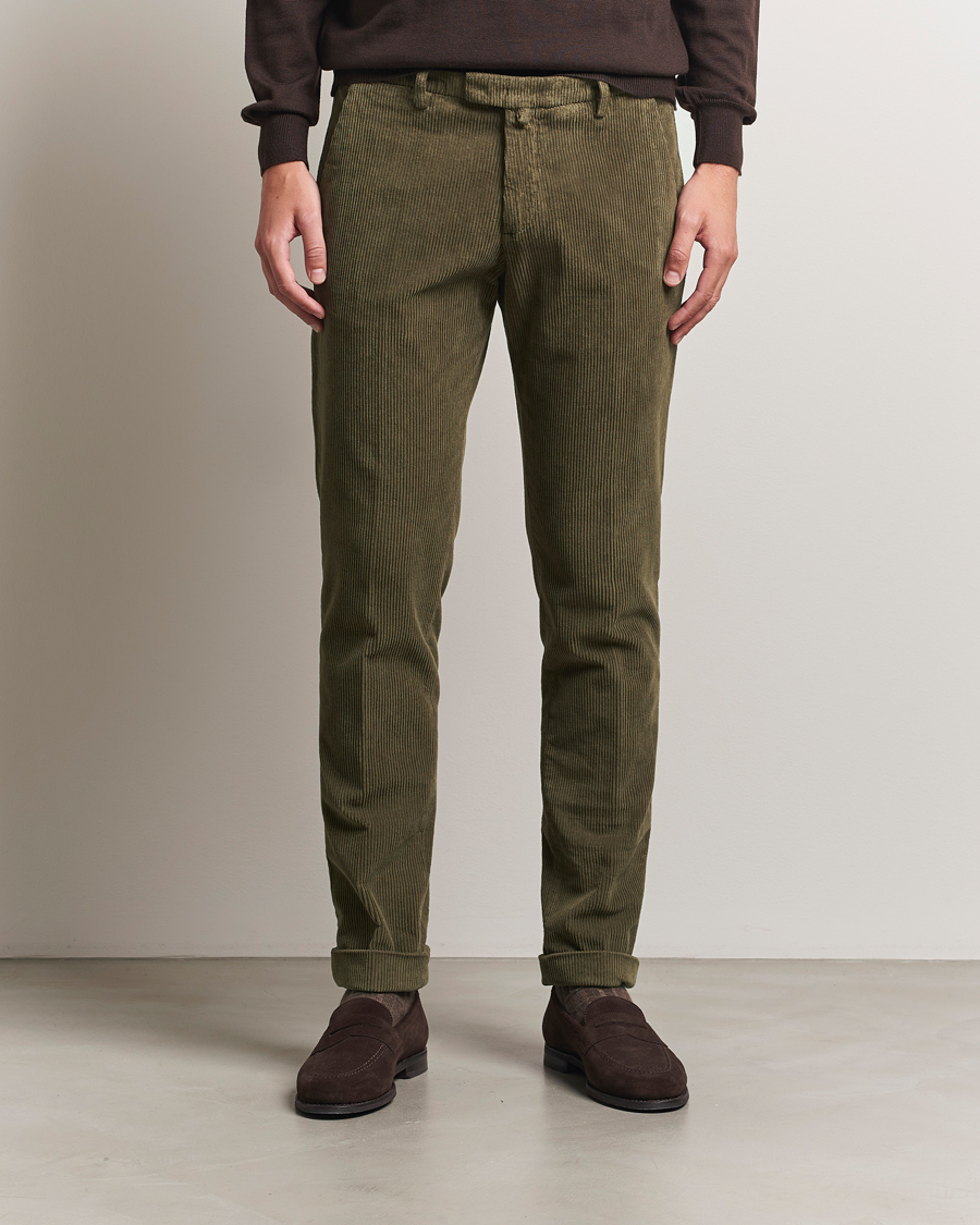 Heren | Broeken | Briglia 1949 | Slim Fit Corduroy Trousers Dark Green