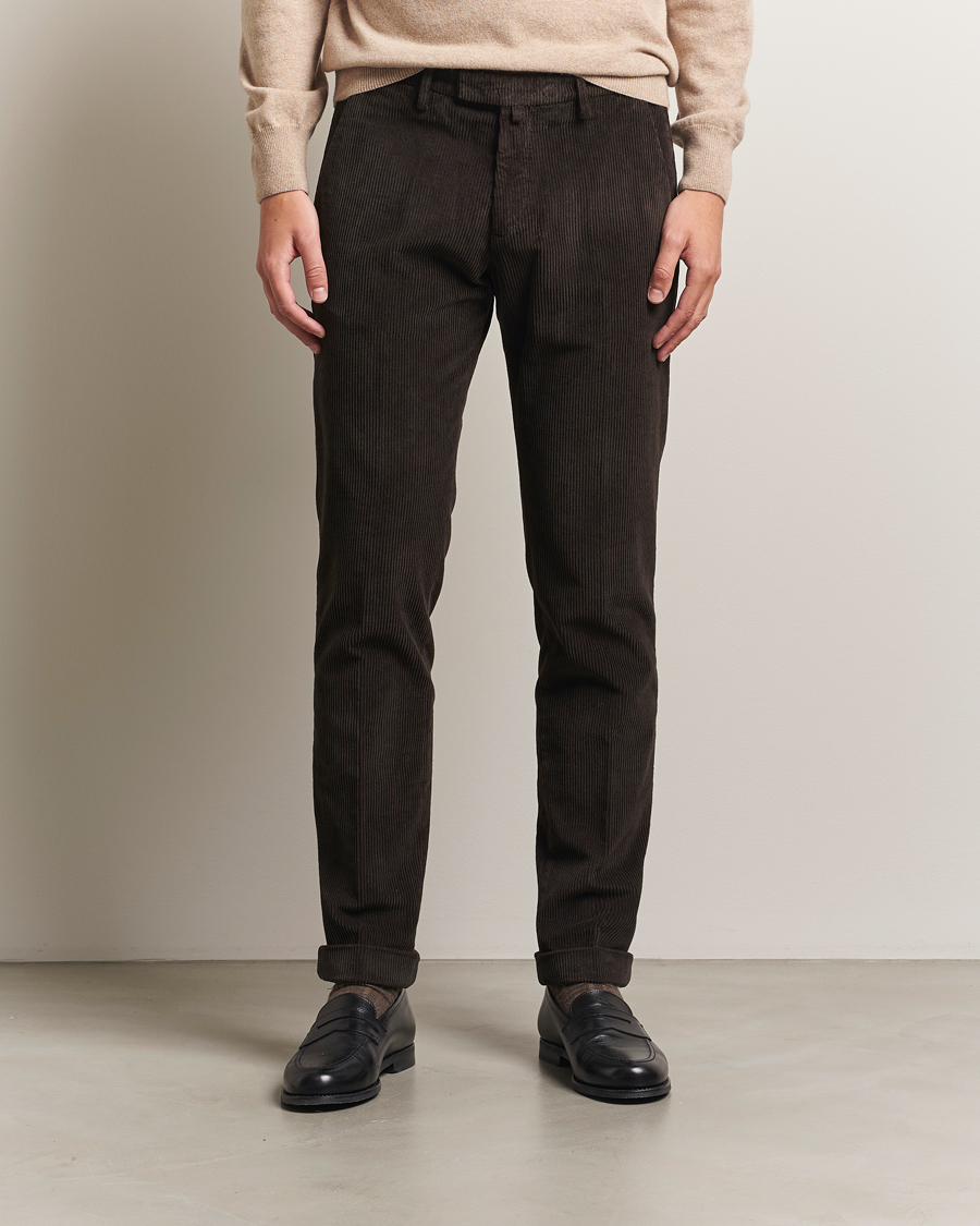 Heren | Broeken | Briglia 1949 | Slim Fit Corduroy Trousers Dark Brown