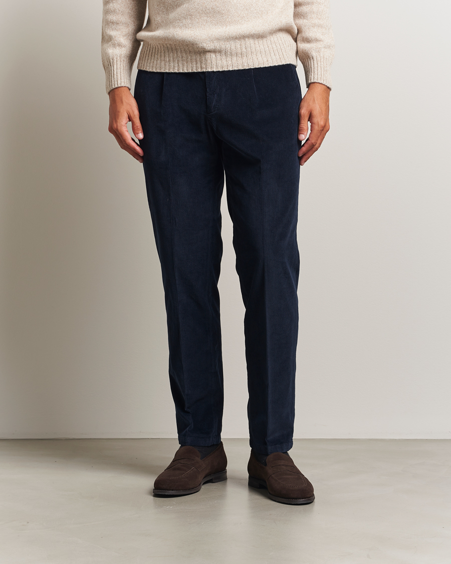 Heren | Broeken | Briglia 1949 | Easy Fit Corduroy Trousers Navy