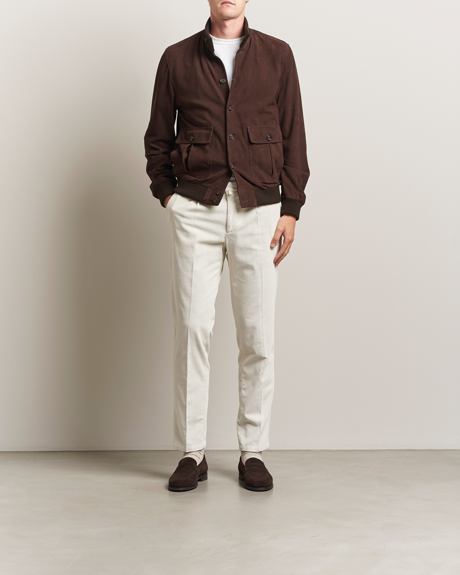 Heren | Broeken | Briglia 1949 | Easy Fit Corduroy Trousers Off White