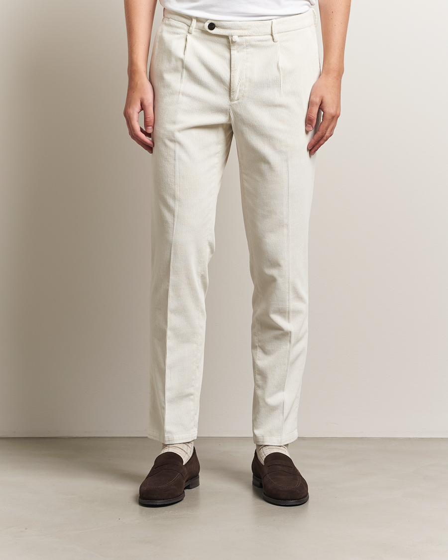Heren | Broeken | Briglia 1949 | Easy Fit Corduroy Trousers Off White