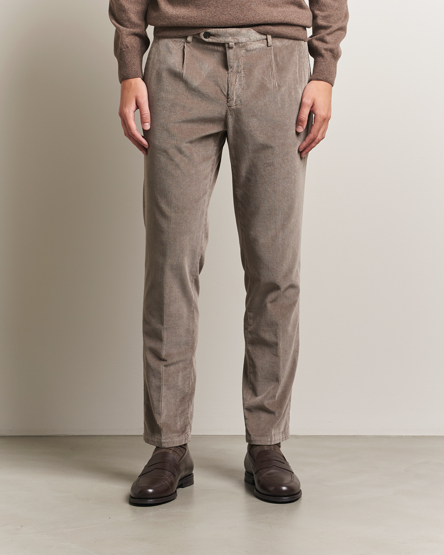 Heren | Broeken | Briglia 1949 | Easy Fit Corduroy Trousers Taupe