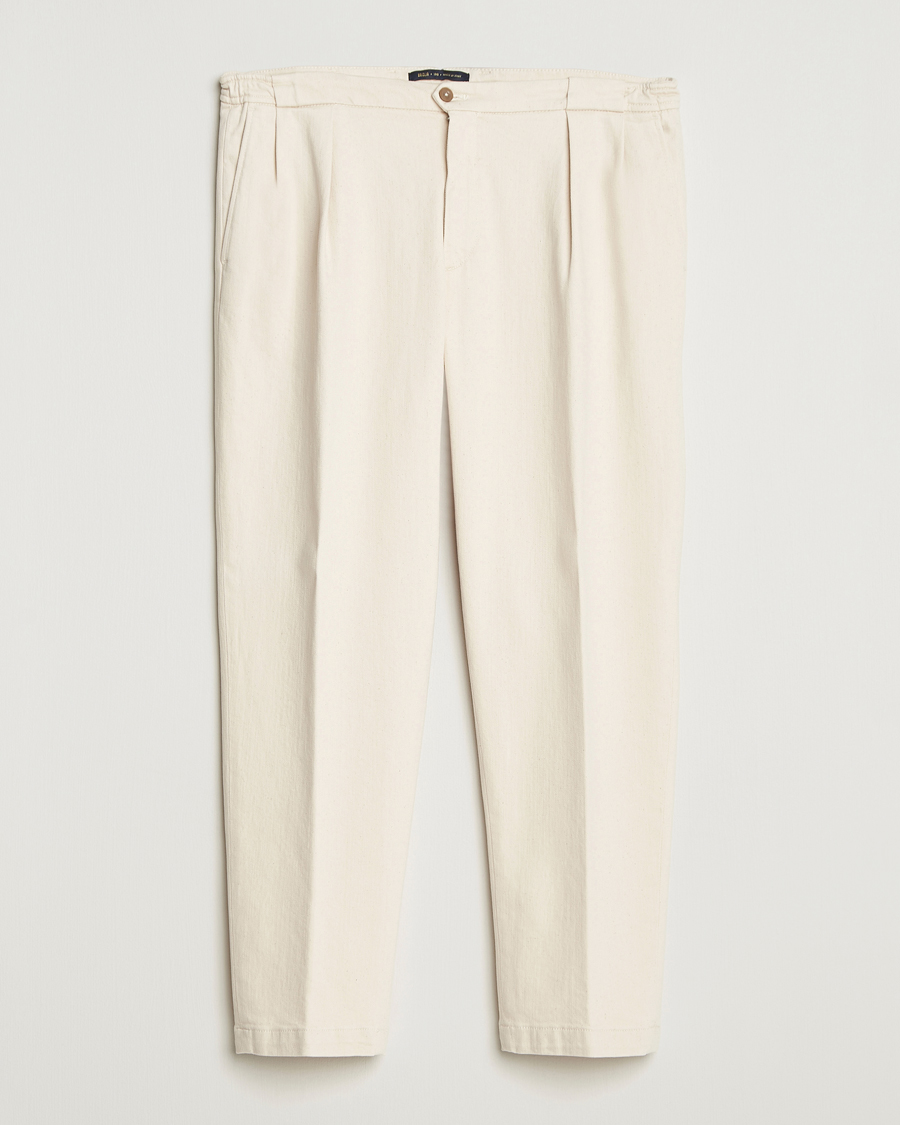 Heren | Broeken | Briglia 1949 | Portobello Loose Fit Cotton Trousers Ecru