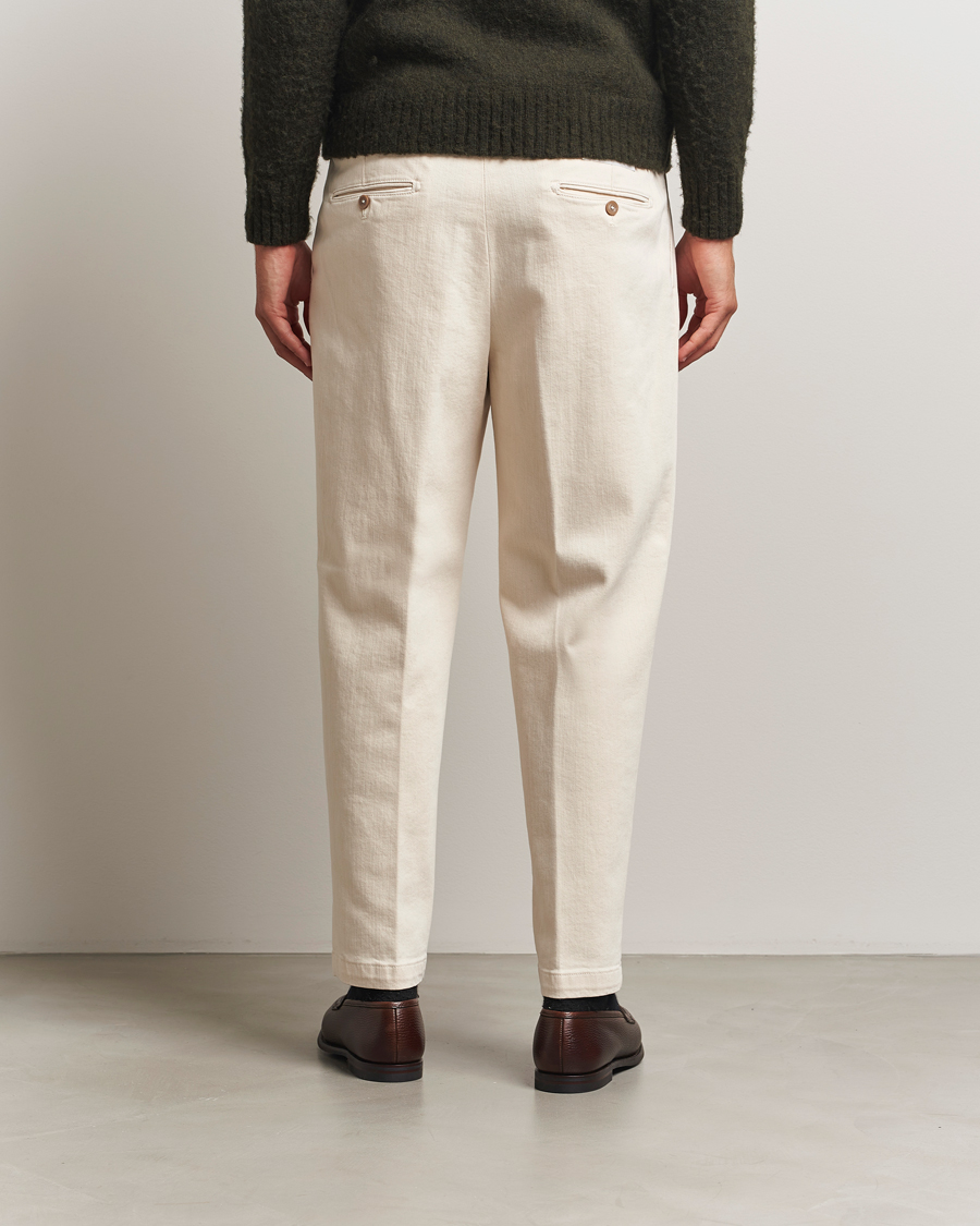 Heren | Broeken | Briglia 1949 | Portobello Loose Fit Cotton Trousers Ecru