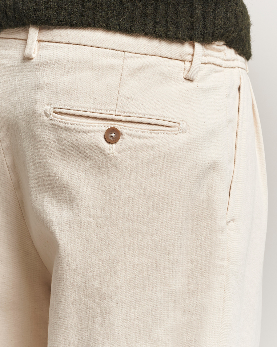 Heren | Broeken | Briglia 1949 | Portobello Loose Fit Cotton Trousers Ecru