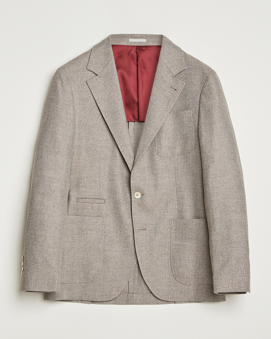 Heren | Blazers | Brunello Cucinelli | Single Breasted Wool/Cashmere Twill Blazer Beige