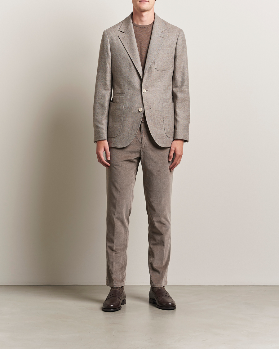 Heren | Blazers | Brunello Cucinelli | Single Breasted Wool/Cashmere Twill Blazer Beige