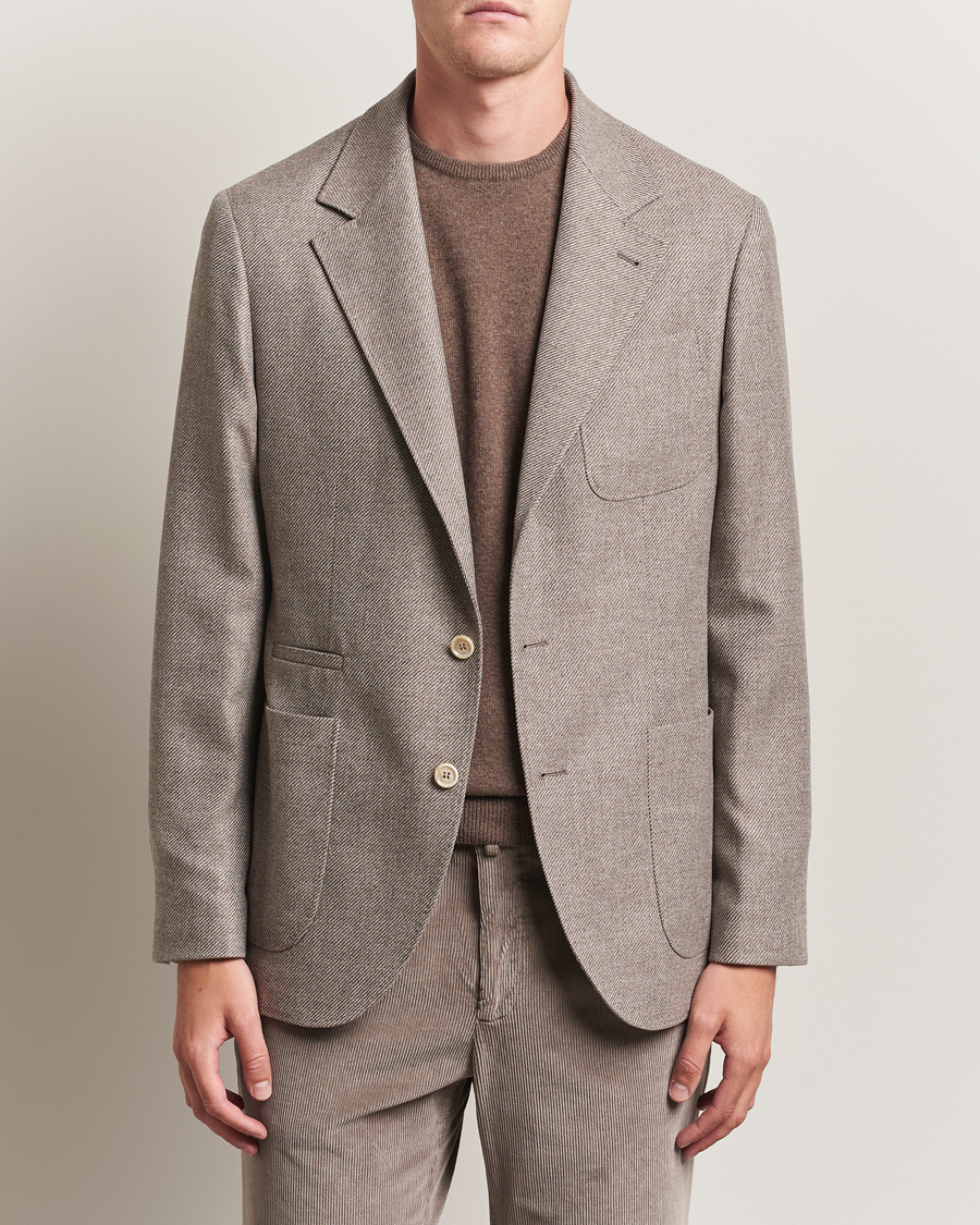 Heren | Blazers | Brunello Cucinelli | Single Breasted Wool/Cashmere Twill Blazer Beige
