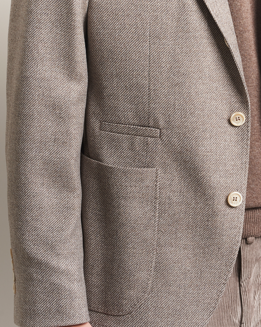 Heren | Blazers | Brunello Cucinelli | Single Breasted Wool/Cashmere Twill Blazer Beige