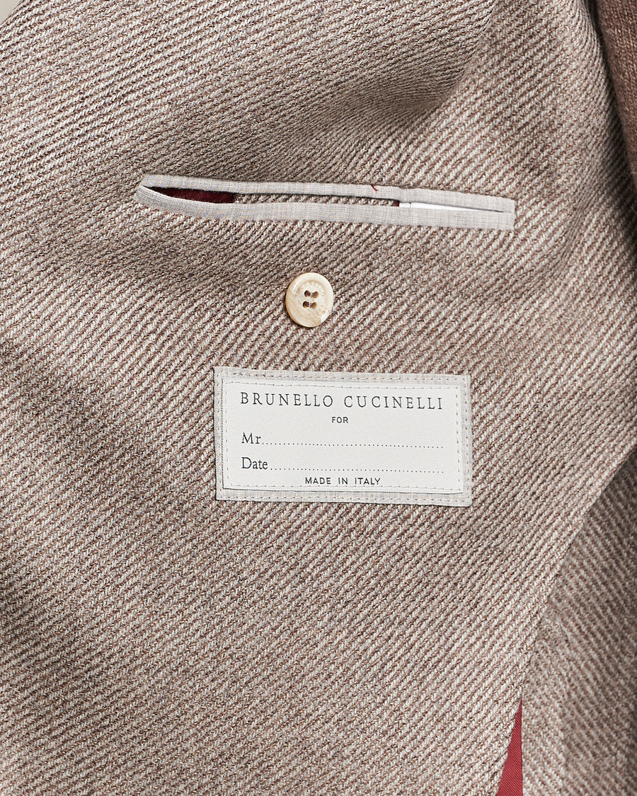 Heren | Blazers | Brunello Cucinelli | Single Breasted Wool/Cashmere Twill Blazer Beige