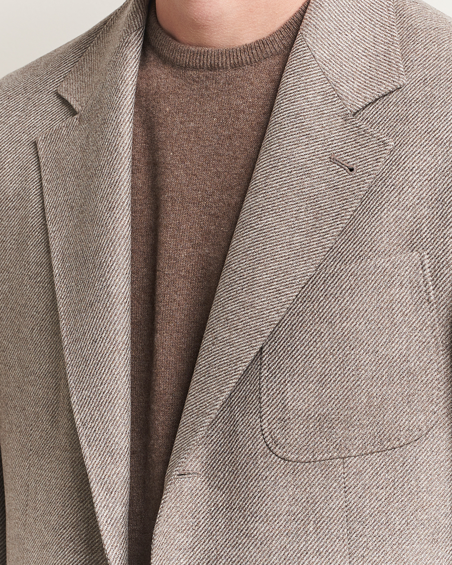 Heren | Blazers | Brunello Cucinelli | Single Breasted Wool/Cashmere Twill Blazer Beige