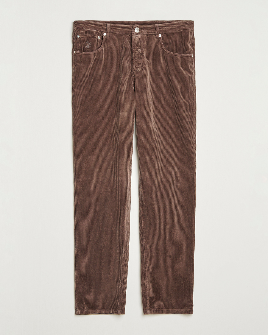 Heren | Broeken | Brunello Cucinelli | Leisure Fit Corduroy 5-Pocket Pants Taupe