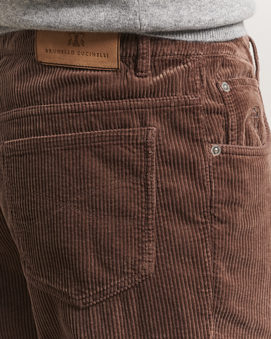 Heren | Broeken | Brunello Cucinelli | Leisure Fit Corduroy 5-Pocket Pants Taupe